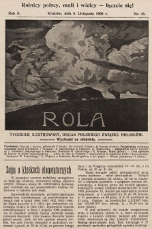 Rola : tygodnik ilustrowany : organ Polskiego Związku Rolników. 1908, nr 45