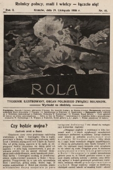 Rola : tygodnik ilustrowany : organ Polskiego Związku Rolników. 1908, nr 48