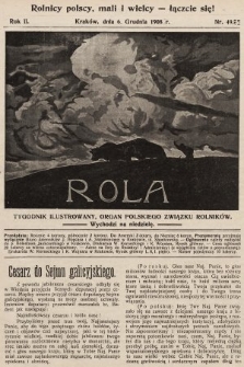 Rola : tygodnik ilustrowany : organ Polskiego Związku Rolników. 1908, nr 49
