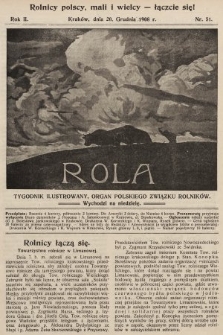 Rola : tygodnik ilustrowany : organ Polskiego Związku Rolników. 1908, nr 51