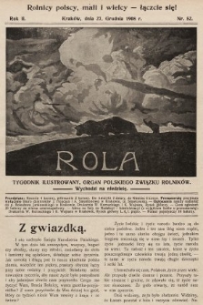 Rola : tygodnik ilustrowany : organ Polskiego Związku Rolników. 1908, nr 52