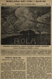 Rola : tygodnik ilustrowany : organ Polskiego Związku Rolników. 1909, nr 2