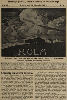 Rola : tygodnik ilustrowany : organ Polskiego Związku Rolników. 1909, nr 4
