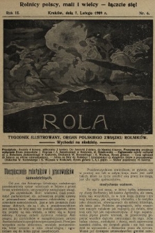 Rola : tygodnik ilustrowany : organ Polskiego Związku Rolników. 1909, nr 6