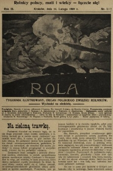 Rola : tygodnik ilustrowany : organ Polskiego Związku Rolników. 1909, nr 7