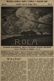 Rola : tygodnik ilustrowany : organ Polskiego Związku Rolników. 1909, nr 9