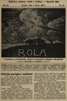 Rola : tygodnik ilustrowany : organ Polskiego Związku Rolników. 1909, nr 10