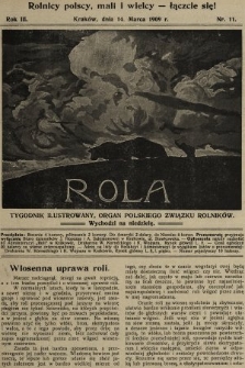 Rola : tygodnik ilustrowany : organ Polskiego Związku Rolników. 1909, nr 11