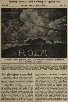 Rola : tygodnik ilustrowany : organ Polskiego Związku Rolników. 1909, nr 13