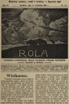 Rola : tygodnik ilustrowany : organ Polskiego Związku Rolników. 1909, nr 15