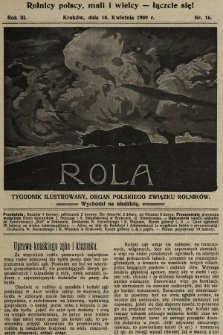 Rola : tygodnik ilustrowany : organ Polskiego Związku Rolników. 1909, nr 16