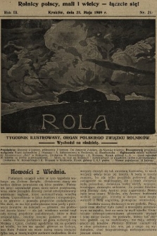 Rola : tygodnik ilustrowany : organ Polskiego Związku Rolników. 1909, nr 21