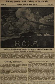 Rola : tygodnik ilustrowany : organ Polskiego Związku Rolników. 1909, nr 22