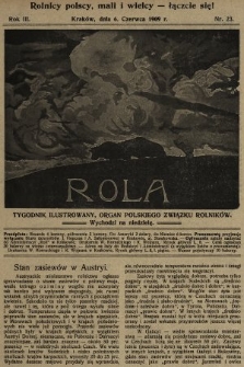 Rola : tygodnik ilustrowany : organ Polskiego Związku Rolników. 1909, nr 23
