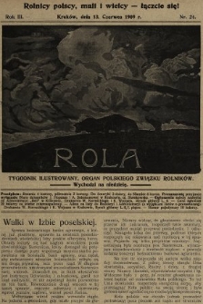 Rola : tygodnik ilustrowany : organ Polskiego Związku Rolników. 1909, nr 24