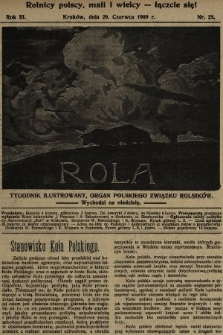 Rola : tygodnik ilustrowany : organ Polskiego Związku Rolników. 1909, nr 25