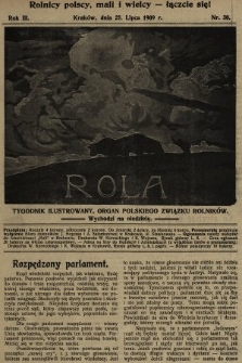 Rola : tygodnik ilustrowany : organ Polskiego Związku Rolników. 1909, nr 30