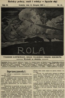 Rola : tygodnik ilustrowany : organ Polskiego Związku Rolników. 1909, nr 33