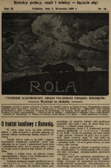 Rola : tygodnik ilustrowany : organ Polskiego Związku Rolników. 1909, nr 36