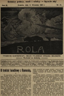 Rola : tygodnik ilustrowany : organ Polskiego Związku Rolników. 1909, nr 37