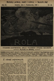 Rola : tygodnik ilustrowany : organ Polskiego Związku Rolników. 1909, nr 40