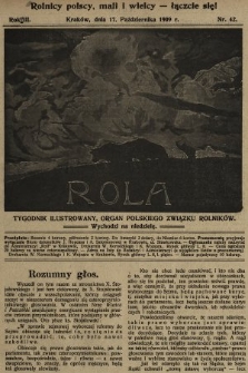 Rola : tygodnik ilustrowany : organ Polskiego Związku Rolników. 1909, nr 42