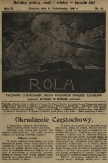 Rola : tygodnik ilustrowany : organ Polskiego Związku Rolników. 1909, nr 44