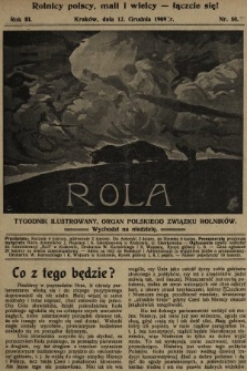 Rola : tygodnik ilustrowany : organ Polskiego Związku Rolników. 1909, nr 50
