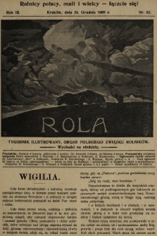 Rola : tygodnik ilustrowany : organ Polskiego Związku Rolników. 1909, nr 52