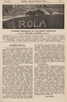 Rola : tygodnik obrazkowy ku pouczeniu i rozrywce. 1910, nr 3