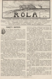 Rola : tygodnik obrazkowy na niedzielę ku pouczeniu i rozrywce. 1910, nr 46