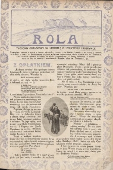 Rola : tygodnik obrazkowy na niedzielę ku pouczeniu i rozrywce. 1910, nr 52