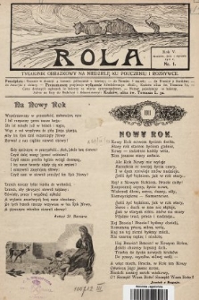 Rola : tygodnik obrazkowy na niedzielę ku pouczeniu i rozrywce. 1911, nr 1