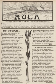 Rola : tygodnik obrazkowy na niedzielę ku pouczeniu i rozrywce. 1911, nr 8