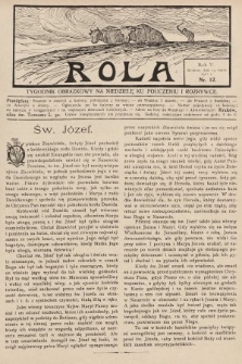 Rola : tygodnik obrazkowy na niedzielę ku pouczeniu i rozrywce. 1911, nr 12
