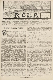 Rola : tygodnik obrazkowy niepolityczny ku pouczeniu i rozrywce. 1911, nr 19