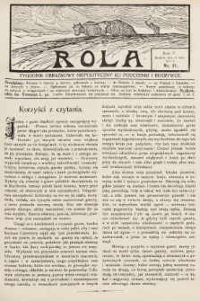 Rola : tygodnik obrazkowy niepolityczny ku pouczeniu i rozrywce. 1911, nr 21