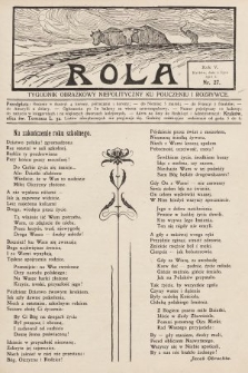 Rola : tygodnik obrazkowy niepolityczny ku pouczeniu i rozrywce. 1911, nr 27