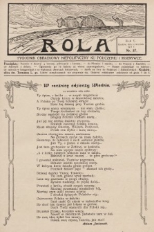 Rola : tygodnik obrazkowy niepolityczny ku pouczeniu i rozrywce. 1911, nr 37