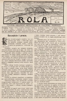 Rola : tygodnik obrazkowy niepolityczny ku pouczeniu i rozrywce. 1911, nr 42