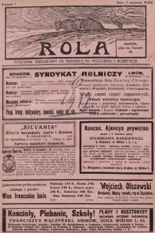 Rola : tygodnik obrazkowy niepolityczny ku pouczeniu i rozrywce. 1912, nr 1