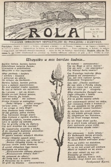 Rola : tygodnik obrazkowy niepolityczny ku pouczeniu i rozrywce. 1913, nr 7