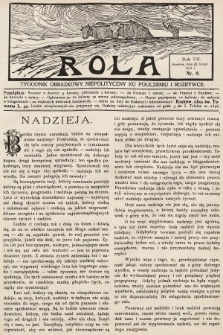 Rola : tygodnik obrazkowy niepolityczny ku pouczeniu i rozrywce. 1913, nr 8