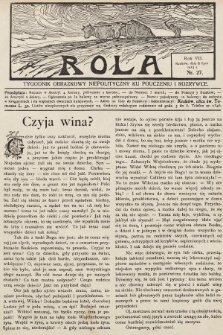 Rola : tygodnik obrazkowy niepolityczny ku pouczeniu i rozrywce. 1913, nr 27