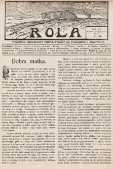 Rola : tygodnik obrazkowy niepolityczny ku pouczeniu i rozrywce. 1913, nr 39