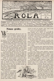 Rola : tygodnik obrazkowy niepolityczny ku pouczeniu i rozrywce. 1913, nr 44