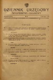 Dziennik Urzędowy Ministerstwa Odbudowy. 1948, nr 2