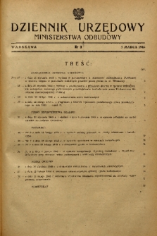 Dziennik Urzędowy Ministerstwa Odbudowy. 1948, nr 3