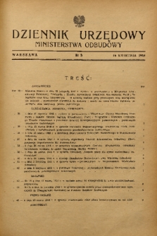Dziennik Urzędowy Ministerstwa Odbudowy. 1948, nr 5