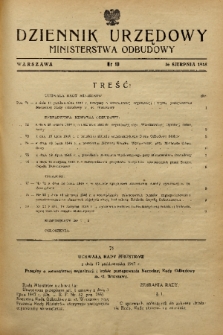 Dziennik Urzędowy Ministerstwa Odbudowy. 1948, nr 10